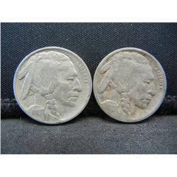 1913 Type 1 Buffalo Nickel and 1917 D Buffalo Nickel