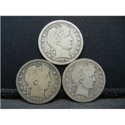 1898,1901,1914 D Barber Quarters