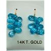 Image 1 : 14K Yellow Gold Blue Topaz(20ct) Earrings, Made in Canada, Suggested Retail Value $800