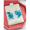 Image 5 : 14K Yellow Gold Blue Topaz(20ct) Earrings, Made in Canada, Suggested Retail Value $800