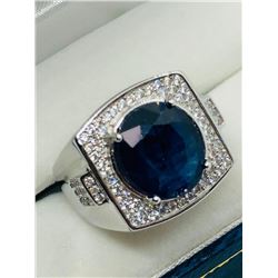 Silver Sapphire Ring (~weight 11.4g), Suggested Retail Value $600