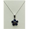 Image 3 : 14K White Gold Ceylon Sapphire(2.8ct) Diamond(0.08ct) With 10K Chain Necklace, Suggested Retail Valu