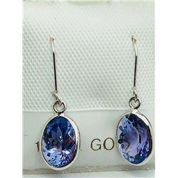 14K White Gold Tanzanite(2.2ct) Earrings, Made in Canada, Insurance Value $1200