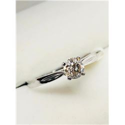 14K White Gold Diamond(FANCY LIGHT BROWN,I1, 0.30 ct) Ring (~Size 5.5)(Ring is resizable for $40), M