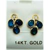 Image 1 : 14K Yellow Gold Ceylon Sapphire(1.8ct) Diamond(0.2ct) Earrings, Made in Canada, Insurance Value $320