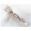 Image 2 : 14K White Gold Diamond(0.5ct) Pink Diamond(0.12ct) Ring (~Size 6)(Ring is resizable for $40) (~weigh