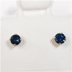 10K Yellow Gold Diamond(0.19ct) Blue Earrings, Made in Canada, Suggested Retail Value $800