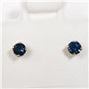 Image 1 : 10K Yellow Gold Diamond(0.19ct) Blue Earrings, Made in Canada, Suggested Retail Value $800