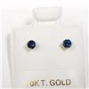 Image 2 : 10K Yellow Gold Diamond(0.19ct) Blue Earrings, Made in Canada, Suggested Retail Value $800