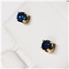 Image 3 : 10K Yellow Gold Diamond(0.19ct) Blue Earrings, Made in Canada, Suggested Retail Value $800