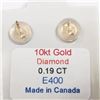 Image 4 : 10K Yellow Gold Diamond(0.19ct) Blue Earrings, Made in Canada, Suggested Retail Value $800