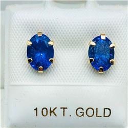 10K Yellow Gold Tanzanite(1.6ct) Earrings, Made in Canada, Insurance Value $1250