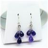 Image 2 : 14K White Gold Amethyst(5.2ct) White Sapphire(0.4ct) Earrings (~weight 1.4g), Suggested Retail Value