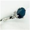 Image 2 : 10K White Gold Sapphire(1.5ct) 6 Diamond(0.06ct) Ring (~Size 6.5)(Ring is resizable for $40) (~weigh