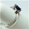 Image 3 : 10K White Gold Sapphire(1.5ct) 6 Diamond(0.06ct) Ring (~Size 6.5)(Ring is resizable for $40) (~weigh