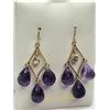 Image 2 : 14K Yellow Gold Amethyst(8.5ct) White Sapphire(0.35ct) Earrings, Made in Canada, Suggested Retail Va