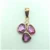 Image 1 : 14K Rose Gold Pink Sapphire(1.8ct) Diamond(0.04ct) Pendant (~weight 0.6g), Appraised Retail $2500