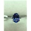 Image 1 : 10K White Gold Tanzanite(0.8ct) Diamond(0.02ct) Ring (~Size 7.5)(Ring is resizable for $40) (~weight