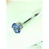 Image 2 : 10K White Gold Tanzanite(0.8ct) Diamond(0.02ct) Ring (~Size 7.5)(Ring is resizable for $40) (~weight