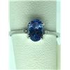 Image 5 : 10K White Gold Tanzanite(0.8ct) Diamond(0.02ct) Ring (~Size 7.5)(Ring is resizable for $40) (~weight