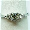 Image 1 : 14K White Gold Diamond(0.32ct) Side Diamond(0.1ct) Ring (~Size 7.5)(Ring is resizable for $40) (~wei