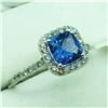 Image 1 : 10K White Gold Tanzanite(1.1ct) 34 Diamond(0.34ct) Ring (~Size 6)(Ring is resizable for $40) (~weigh
