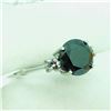 Image 1 : 10K White Gold Black Diamond(2.1ct) Diamond(0.06ct) Ring (~Size 6.5)(Ring is resizable for $40) (~we