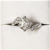 Image 2 : 10K White Gold Diamond(1.75ct) Diamond(0.14ct) Ring (~Size 6)(Ring is resizable for $40) (~weight 3.