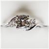 Image 2 : 14K White Gold Fancy Light Brown Diamond(0.92, SI3ct) Diamond(0.07, I, Ict) Ring (~Size 7)(Ring is r