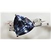 Image 1 : 14K White Gold Tanzanite(2.2ct) 2 Diamond(0.2ct) Ring, Suggested Retail Value $5000