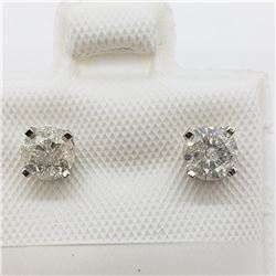 14K White Gold Diamond(0.56ct) Earrings (~weight 0.8g), Made in Canada, Appraised Retail $2300