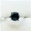 Image 2 : 10K White Gold Black Diamond(1.6ct) Ring (~Size 6)(Ring is resizable for $40) (~weight 2g), Made in 