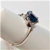 Image 3 : 10K White Gold Sapphire(2ct) Diamond(0.06ct) Ring (~Size 6.5)(Ring is resizable for $40) (~weight 2.