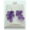 Image 1 : 14K Yellow Gold Amethyst(19ct) Earrings, Made in Canada, Suggested Retail Value $900