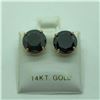 Image 1 : 14K Yellow Gold Black Diamond(5ct) Earrings, Made in Canada, Suggested Retail Value $3000