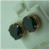 Image 2 : 14K Yellow Gold Black Diamond(5ct) Earrings, Made in Canada, Suggested Retail Value $3000