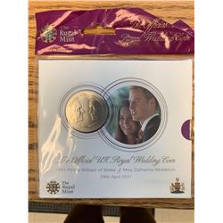 The Royal Mint UK Commemorative royal wedding coin prince William & Kate Middleton2011