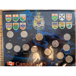 Royal Canadian Mint 125 Year Provincial Coin Set