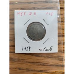 1958 Borneo 10 cent coin