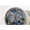 Image 2 : Large end of day art glass bowl with fluted edges 10" in height