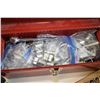 Image 2 : Small tool box with selection of ratchets, socks and wrenches plus a Mastercraft Imperial and Metric