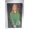 Image 2 : Two unframed paintings including acrylic on canvas painting titled on verso "Girl in a Green Sweater