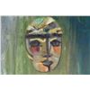 Image 2 : Stretcher framed acrylic on canvas stylized portrait painting, signed on verso Dulcinea, 30" X 24"