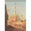 Image 2 : Antique oil on panel painting of a Middle Eastern market scene signed by artist Barry with applied b