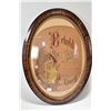Image 1 : Vintage convex picture frame with needlework