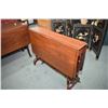 Image 1 : Antique drop leaf gate leg table, only 7" wide when folded and each leaf is 16"