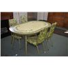 Image 1 : Five piece retro dinette table with 36" diameter round table and two 11 1/2" insert leaves and four 