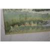 Image 2 : Unframed original watercolour painting of a palm tree lined village scene signed by artist M.W.( Mur