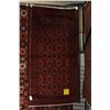 Image 1 : 100% Handmade Iranian Baloch area carpet with multiple tile design, red background in shades of crea