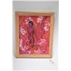 Image 1 : Framed vintage acrylic on board nude painting initialled by artist ?A.P, 20" X 16"